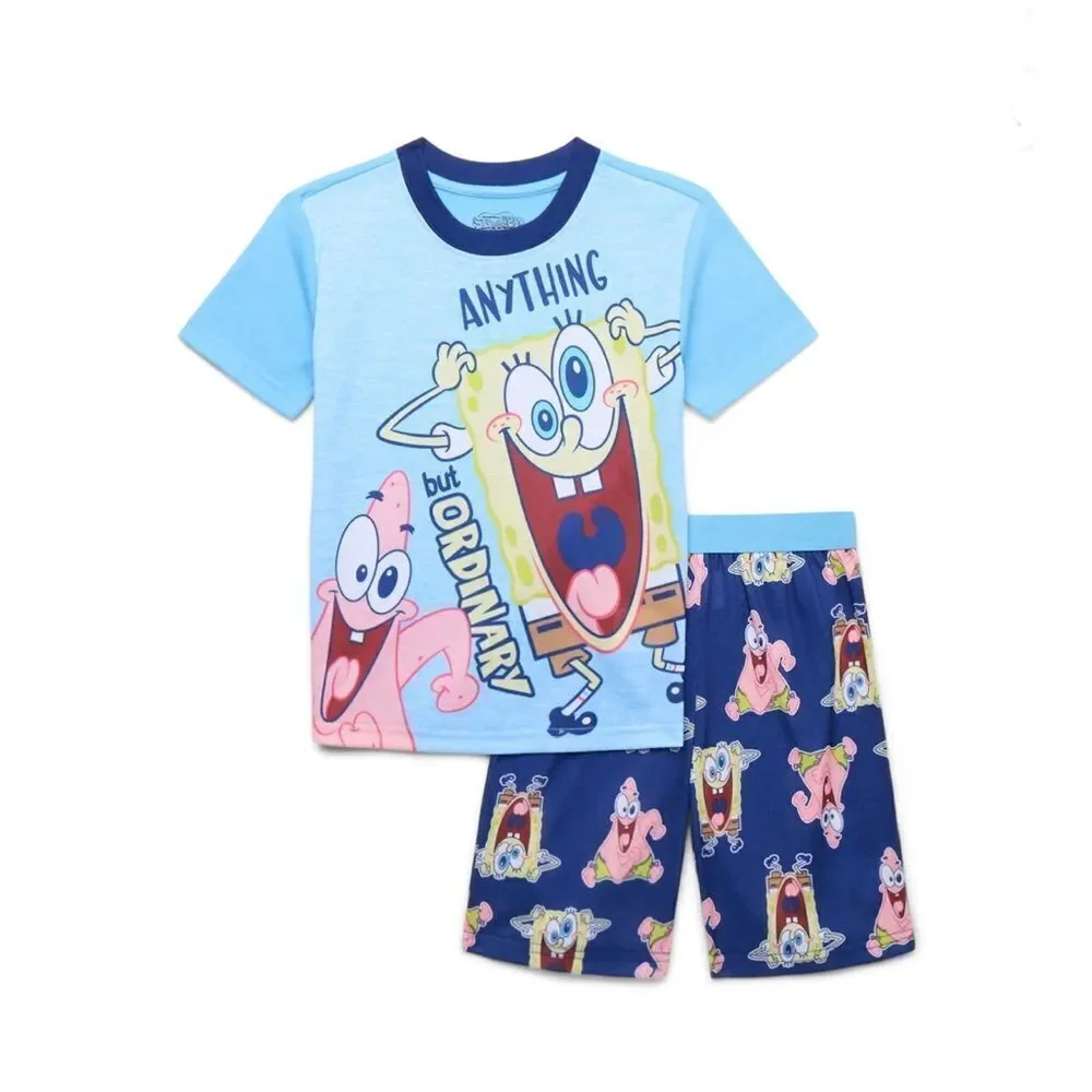 SpongeBob & Transformers Graphic Print Tee & Shorts Sleep 2, 2-Piece Sets Size M